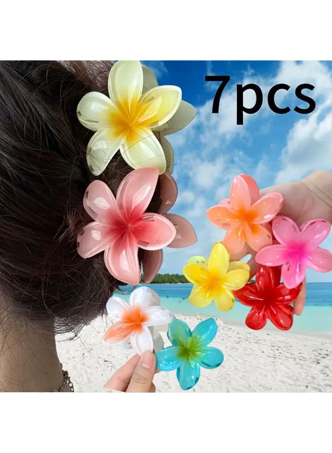 Ice Crystal Sense Floral Hair Clips 7pcs Set for Daily Wear and Parties - Image 1